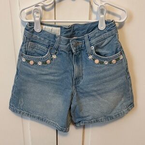 Zara Floral Denim Shorts (8-9)